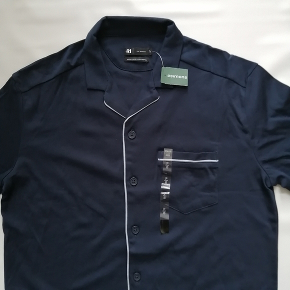 Simons Navy Lounge Shirt Small NWT - Picture 2 of 7
